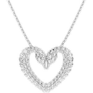 Swarovski Double Swan Una Pendant Necklace - Rhodium Pavé